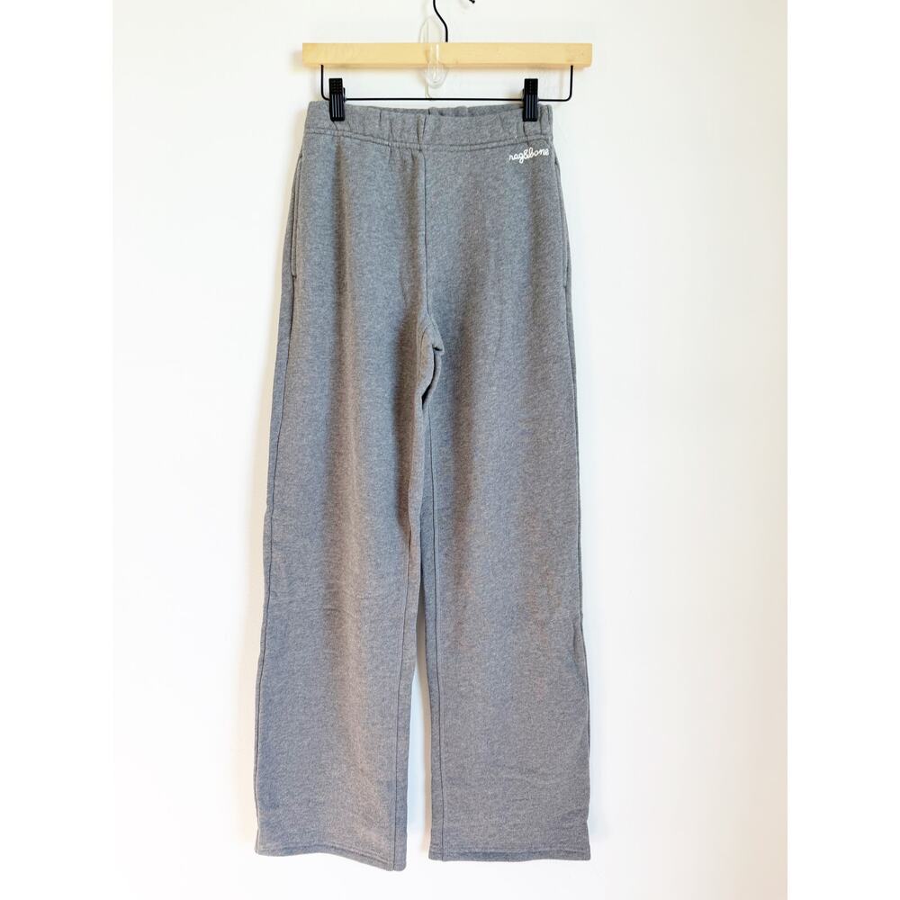 NEW Rag & Bone Terry Wide Leg Sweatpants Gray Medium - Picture 2 of 7